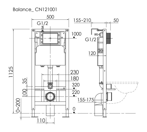 Инсталляция для унитаза Ceramica Nova Balance CN121001 - фото 3